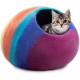 Woolygon Cats of The Wild Series Wool Cat Cave, 100% Merino Wool Handmade Eco-Friendly Felt Cat Den for Indoor Cats and Kittens Woolygon Cats of The Wild Series Wool Cat Cave, 100% Merino Wool Handmade Eco-Friendly Felt Cat Den for Indoor Cats and Kittens