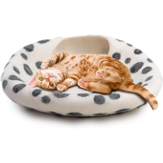 Woolygon Cats of The Wild Series Wool Cat Cave, 100% Merino Wool Handmade Eco-Friendly Felt Cat Den for Indoor Cats and Kittens Woolygon Cats of The Wild Series Wool Cat Cave, 100% Merino Wool Handmade Eco-Friendly Felt Cat Den for Indoor Cats and Kittens