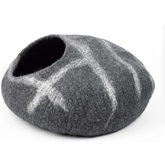 Woolygon Cats of The Wild Series Wool Cat Cave, 100% Merino Wool Handmade Eco-Friendly Felt Cat Den for Indoor Cats and Kittens Woolygon Cats of The Wild Series Wool Cat Cave, 100% Merino Wool Handmade Eco-Friendly Felt Cat Den for Indoor Cats and Kittens