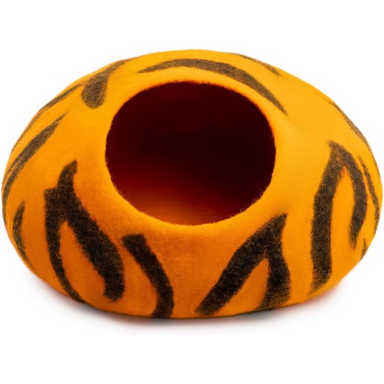 Woolygon Cats of The Wild Series Wool Cat Cave, 100% Merino Wool Handmade Eco-Friendly Felt Cat Den for Indoor Cats and Kittens Woolygon Cats of The Wild Series Wool Cat Cave, 100% Merino Wool Handmade Eco-Friendly Felt Cat Den for Indoor Cats and Kittens