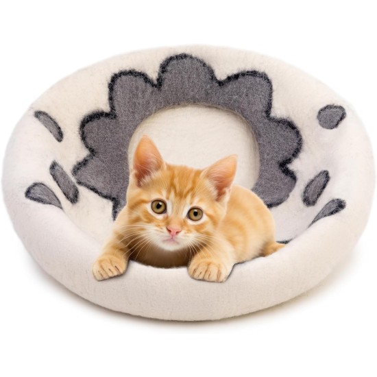Woolygon Cats of The Wild Series Wool Cat Cave, 100% Merino Wool Handmade Eco-Friendly Felt Cat Den for Indoor Cats and Kittens Woolygon Cats of The Wild Series Wool Cat Cave, 100% Merino Wool Handmade Eco-Friendly Felt Cat Den for Indoor Cats and Kittens