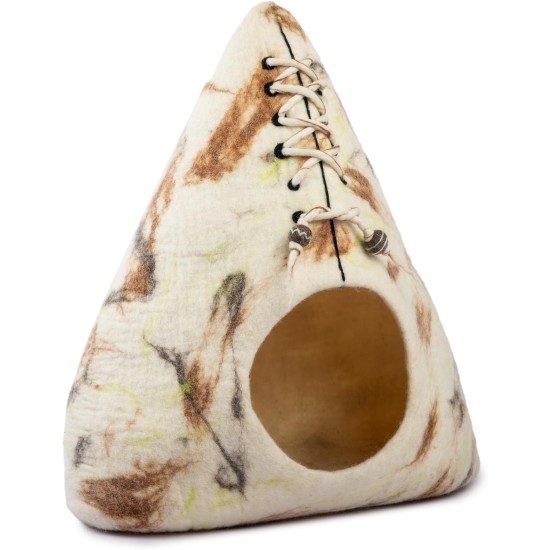 Woolygon Cats of The Wild Series Wool Cat Cave, 100% Merino Wool Handmade Eco-Friendly Felt Cat Den for Indoor Cats and Kittens Woolygon Cats of The Wild Series Wool Cat Cave, 100% Merino Wool Handmade Eco-Friendly Felt Cat Den for Indoor Cats and Kittens