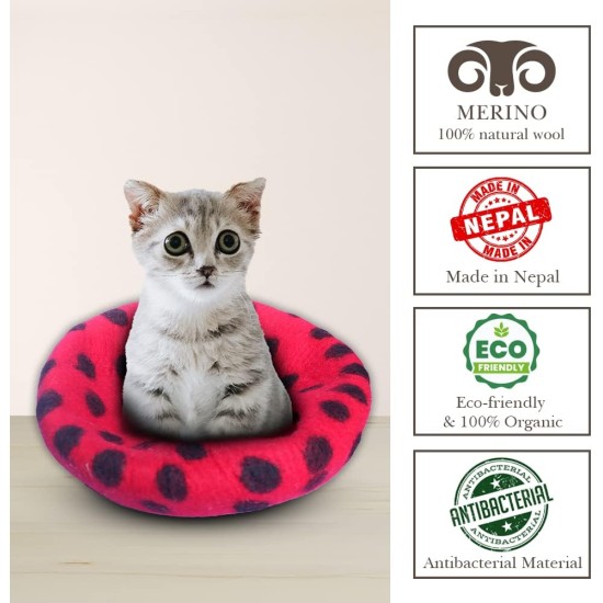Woolygon Cats of The Wild Series Wool Cat Cave, 100% Merino Wool Handmade Eco-Friendly Felt Cat Den for Indoor Cats and Kittens Woolygon Cats of The Wild Series Wool Cat Cave, 100% Merino Wool Handmade Eco-Friendly Felt Cat Den for Indoor Cats and Kittens