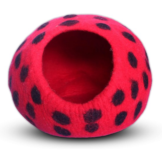 Woolygon Cats of The Wild Series Wool Cat Cave, 100% Merino Wool Handmade Eco-Friendly Felt Cat Den for Indoor Cats and Kittens Woolygon Cats of The Wild Series Wool Cat Cave, 100% Merino Wool Handmade Eco-Friendly Felt Cat Den for Indoor Cats and Kittens