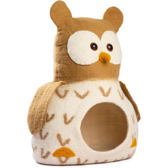 Woolygon Cats of The Wild Series Wool Cat Cave, 100% Merino Wool Handmade Eco-Friendly Felt Cat Den for Indoor Cats and Kittens Woolygon Cats of The Wild Series Wool Cat Cave, 100% Merino Wool Handmade Eco-Friendly Felt Cat Den for Indoor Cats and Kittens