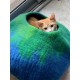 Woolygon Cats of The Wild Series Wool Cat Cave, 100% Merino Wool Handmade Eco-Friendly Felt Cat Den for Indoor Cats and Kittens Woolygon Cats of The Wild Series Wool Cat Cave, 100% Merino Wool Handmade Eco-Friendly Felt Cat Den for Indoor Cats and Kittens