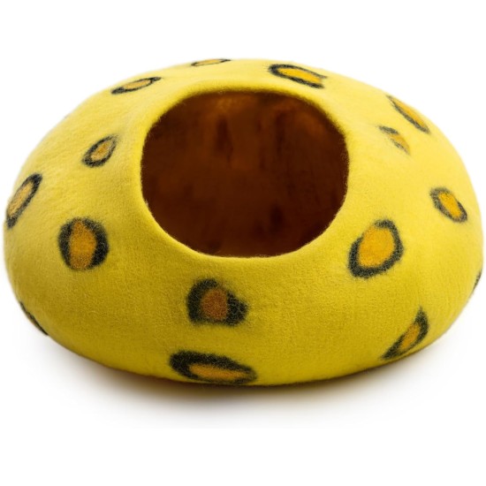 Woolygon Cats of The Wild Series Wool Cat Cave, 100% Merino Wool Handmade Eco-Friendly Felt Cat Den for Indoor Cats and Kittens Woolygon Cats of The Wild Series Wool Cat Cave, 100% Merino Wool Handmade Eco-Friendly Felt Cat Den for Indoor Cats and Kittens
