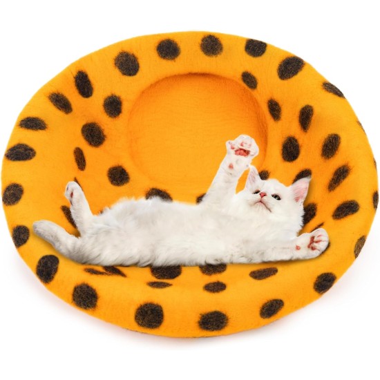 Woolygon Cats of The Wild Series Wool Cat Cave, 100% Merino Wool Handmade Eco-Friendly Felt Cat Den for Indoor Cats and Kittens Woolygon Cats of The Wild Series Wool Cat Cave, 100% Merino Wool Handmade Eco-Friendly Felt Cat Den for Indoor Cats and Kittens