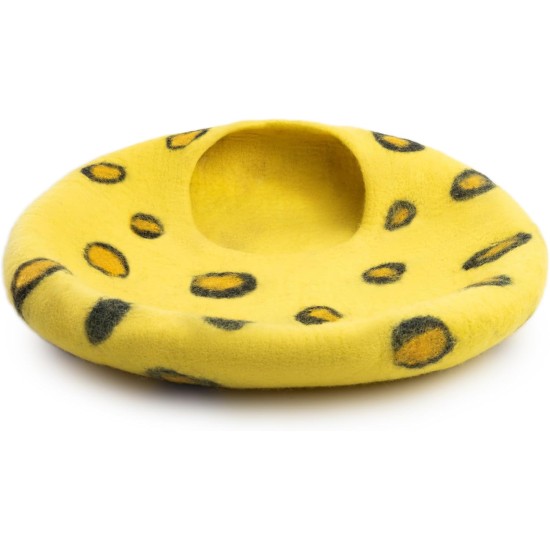 Woolygon Cats of The Wild Series Wool Cat Cave, 100% Merino Wool Handmade Eco-Friendly Felt Cat Den for Indoor Cats and Kittens Woolygon Cats of The Wild Series Wool Cat Cave, 100% Merino Wool Handmade Eco-Friendly Felt Cat Den for Indoor Cats and Kittens