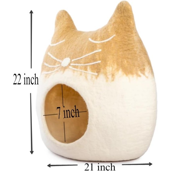 Woolygon Cats of The Wild Series Wool Cat Cave, 100% Merino Wool Handmade Eco-Friendly Felt Cat Den for Indoor Cats and Kittens Woolygon Cats of The Wild Series Wool Cat Cave, 100% Merino Wool Handmade Eco-Friendly Felt Cat Den for Indoor Cats and Kittens
