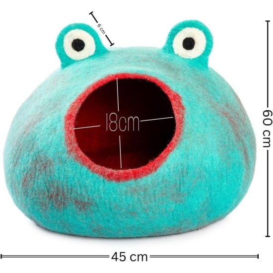 Woolygon Cats of The Wild Series Wool Cat Cave, 100% Merino Wool Handmade Eco-Friendly Felt Cat Den for Indoor Cats and Kittens Woolygon Cats of The Wild Series Wool Cat Cave, 100% Merino Wool Handmade Eco-Friendly Felt Cat Den for Indoor Cats and Kittens
