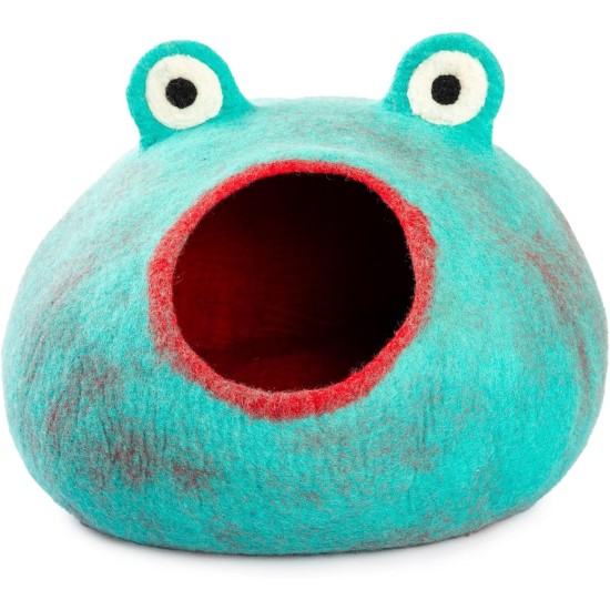 Woolygon Cats of The Wild Series Wool Cat Cave, 100% Merino Wool Handmade Eco-Friendly Felt Cat Den for Indoor Cats and Kittens Woolygon Cats of The Wild Series Wool Cat Cave, 100% Merino Wool Handmade Eco-Friendly Felt Cat Den for Indoor Cats and Kittens
