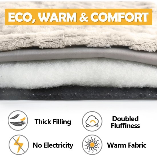 XIAPIA Self-Heating Blanket Cat and Dogs, Fluffy Self-Warming Cat Blanket without Cable, Heat Blanket Electric Blanket without Electricity, Washable Thermal Blanket Cat Cushion (Grey, 90 x 60) XIAPIA Self-Heating Blanket Cat and Dogs, Fluffy Self-Warming Cat Blanket without Cable, Heat Blanket Electric Blanket without Electricity, Washable Thermal Blanket Cat Cushion (Grey, 90 x 60)
