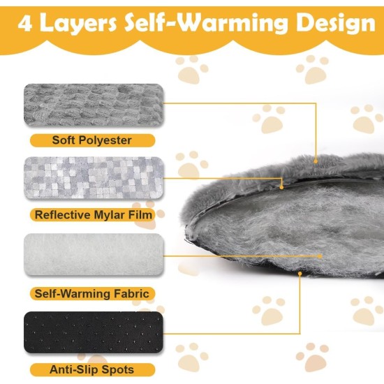 XIAPIA Self-Heating Blanket Cat and Dogs, Fluffy Self-Warming Cat Blanket without Cable, Heat Blanket Electric Blanket without Electricity, Washable Thermal Blanket Cat Cushion (Grey, 90 x 60) XIAPIA Self-Heating Blanket Cat and Dogs, Fluffy Self-Warming Cat Blanket without Cable, Heat Blanket Electric Blanket without Electricity, Washable Thermal Blanket Cat Cushion (Grey, 90 x 60)