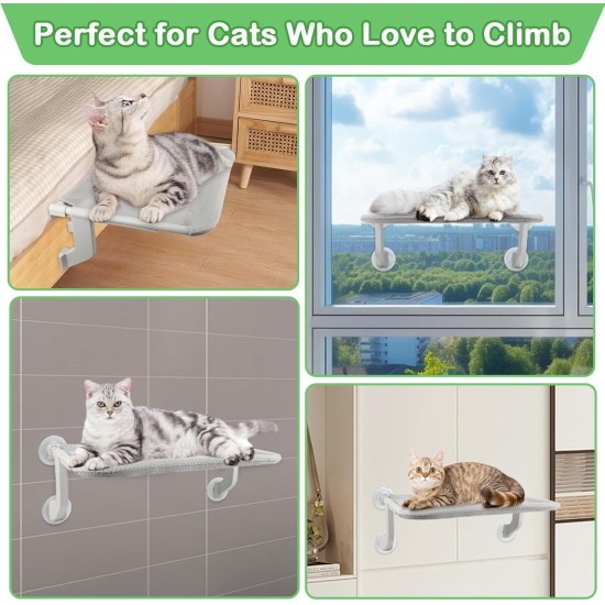 YARVPUV 2-in-1 Cat Window Lounger 53.5 x 39.5 cm Window Lounger for Cats Cat Bed Window with Suction Cups and Hook Mode, Window Sill Cat Up to 25 kg Load Capacity, Cat Hammock Grey YARVPUV 2-in-1 Cat Window Lounger 53.5 x 39.5 cm Window Lounger for Cats Cat Bed Window with Suction Cups and Hook Mode, Window Sill Cat Up to 25 kg Load Capacity, Cat Hammock Grey