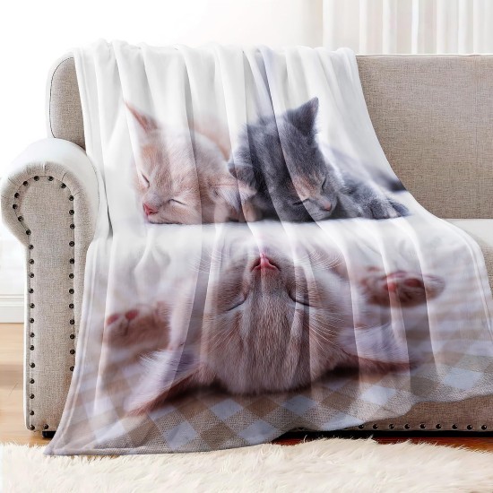 YISUMEI Printed Cuddly Blanket Sleeping Cats Blanket Soft Flannel Fleece Blanket 150 x 200 cm YISUMEI Printed Cuddly Blanket Sleeping Cats Blanket Soft Flannel Fleece Blanket 150 x 200 cm