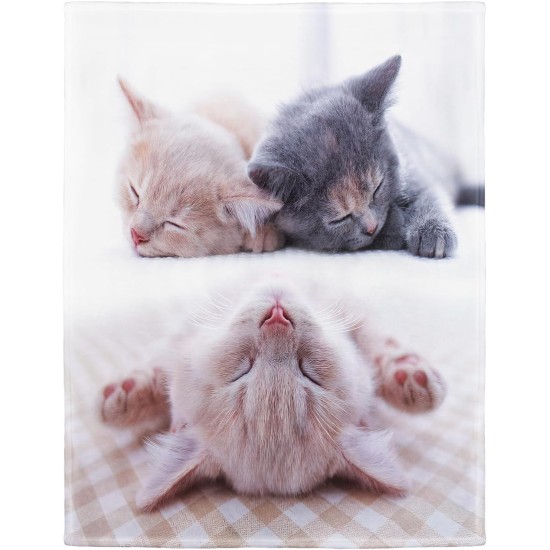 YISUMEI Printed Cuddly Blanket Sleeping Cats Blanket Soft Flannel Fleece Blanket 150 x 200 cm YISUMEI Printed Cuddly Blanket Sleeping Cats Blanket Soft Flannel Fleece Blanket 150 x 200 cm