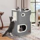 YITAHOME Cat Bed for Indoor Cats, Indoor Cat House, Cat Cave Cat Cave Scratching Post Small with Platform, Cat Furniture, Cat Bed Cave, Cat Caves, Cat Beds (Grey)