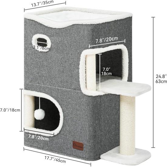 YITAHOME Cat Bed for Indoor Cats, Indoor Cat House, Cat Cave Cat Cave Scratching Post Small with Platform, Cat Furniture, Cat Bed Cave, Cat Caves, Cat Beds (Grey) YITAHOME Cat Bed for Indoor Cats, Indoor Cat House, Cat Cave Cat Cave Scratching Post Small with Platform, Cat Furniture, Cat Bed Cave, Cat Caves, Cat Beds (Grey)