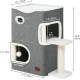 YITAHOME Cat Bed for Indoor Cats, Indoor Cat House, Cat Cave Cat Cave Scratching Post Small with Platform, Cat Furniture, Cat Bed Cave, Cat Caves, Cat Beds (Grey)