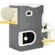 YITAHOME Cat Bed for Indoor Cats, Indoor Cat House, Cat Cave Cat Cave Scratching Post Small with Platform, Cat Furniture, Cat Bed Cave, Cat Caves, Cat Beds (Grey)