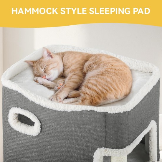 YITAHOME Cat Bed for Indoor Cats, Indoor Cat House, Cat Cave Cat Cave Scratching Post Small with Platform, Cat Furniture, Cat Bed Cave, Cat Caves, Cat Beds (Grey) YITAHOME Cat Bed for Indoor Cats, Indoor Cat House, Cat Cave Cat Cave Scratching Post Small with Platform, Cat Furniture, Cat Bed Cave, Cat Caves, Cat Beds (Grey)