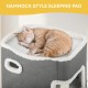 YITAHOME Cat Bed for Indoor Cats, Indoor Cat House, Cat Cave Cat Cave Scratching Post Small with Platform, Cat Furniture, Cat Bed Cave, Cat Caves, Cat Beds (Grey)