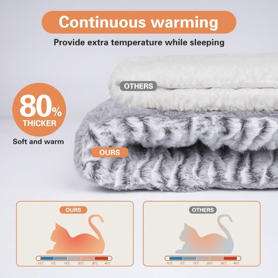 YYAQZD Cat Blanket, Self-Heating Blanket for Cats and Dogs, Heat Blanket, Cat Self-Warming Blanket, No Electricity, Fluffy and Soft Cat Bed, Washable, 80 x 60 cm YYAQZD Cat Blanket, Self-Heating Blanket for Cats and Dogs, Heat Blanket, Cat Self-Warming Blanket, No Electricity, Fluffy and Soft Cat Bed, Washable, 80 x 60 cm