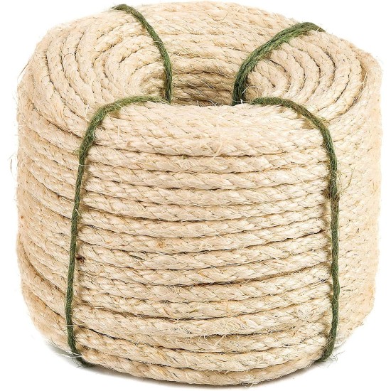 Yangbaga Natural Sisal Rope, Sisal Rope for Scratching Post, Multi-Purpose Sisal Rope, DIY and Interchangeable, One Part for Scratching Post, 50 m, 8 mm (with a Ball) Yangbaga Natural Sisal Rope, Sisal Rope for Scratching Post, Multi-Purpose Sisal Rope, DIY and Interchangeable, One Part for Scratching Post, 50 m, 8 mm (with a Ball)