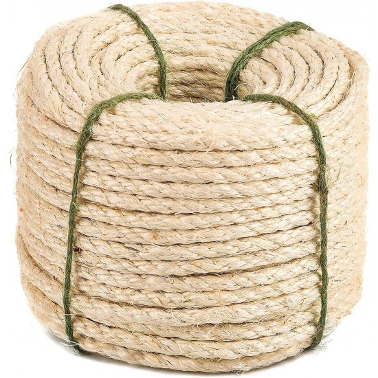 Yangbaga Natural Sisal Rope, Sisal Rope for Scratching Post, Multi-Purpose Sisal Rope, DIY and Interchangeable, One Part for Scratching Post, 50 m, 8 mm (with a Ball) Yangbaga Natural Sisal Rope, Sisal Rope for Scratching Post, Multi-Purpose Sisal Rope, DIY and Interchangeable, One Part for Scratching Post, 50 m, 8 mm (with a Ball)