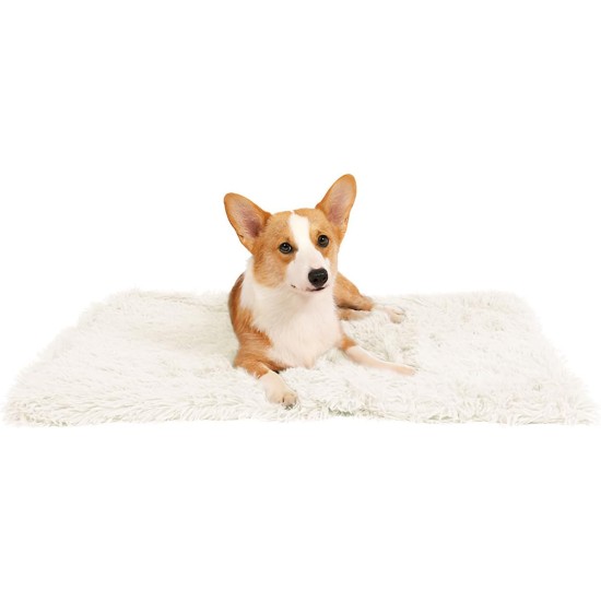 ZSMJAER Heat Blankets for Dogs and Cats, Pets Cat Blanket Heat Mat, Cat Bed Fluffy, Double-Sided Plush Blanket for Dog Bed and Cat Bed, Keeps You Noticeable, 80 x 53 cm (White)