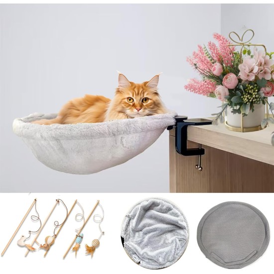 ZTIKSNYU Cat Hammock Bed Cat Basket for Sleeping Fluffy Desk Cat Bed Padded for Cats and Puppies 45 x 45 cm Bring 1 Cat Blanket with 2 Cat Toys Maximum Load 22 kg ZTIKSNYU Cat Hammock Bed Cat Basket for Sleeping Fluffy Desk Cat Bed Padded for Cats and Puppies 45 x 45 cm Bring 1 Cat Blanket with 2 Cat Toys Maximum Load 22 kg