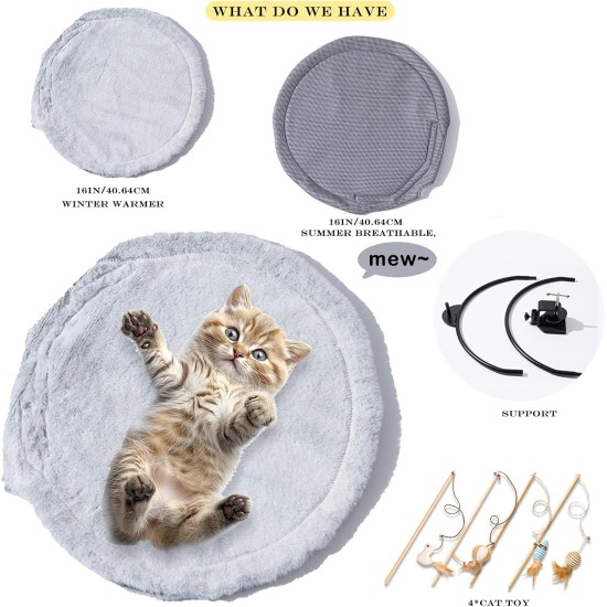 ZTIKSNYU Cat Hammock Bed Cat Basket for Sleeping Fluffy Desk Cat Bed Padded for Cats and Puppies 45 x 45 cm Bring 1 Cat Blanket with 2 Cat Toys Maximum Load 22 kg ZTIKSNYU Cat Hammock Bed Cat Basket for Sleeping Fluffy Desk Cat Bed Padded for Cats and Puppies 45 x 45 cm Bring 1 Cat Blanket with 2 Cat Toys Maximum Load 22 kg