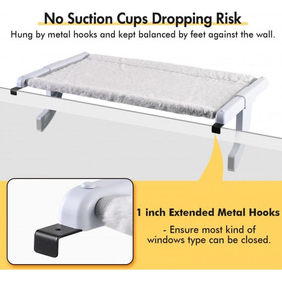 Zoratoo Window Sill Mount Cat Perch for Indoor Cats, Single Step Sliding Clamp Slot, Adjustment, Cat Hammock with Removable Two Fabric Covers, No Suction Cups, Cat Bed for Zoratoo Window Sill Mount Cat Perch for Indoor Cats, Single Step Sliding Clamp Slot, Adjustment, Cat Hammock with Removable Two Fabric Covers, No Suction Cups, Cat Bed for