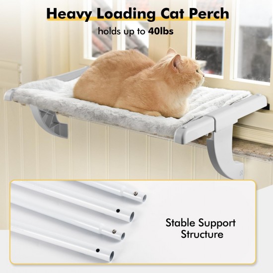Zoratoo Window Sill Mount Cat Perch for Indoor Cats, Single Step Sliding Clamp Slot, Adjustment, Cat Hammock with Removable Two Fabric Covers, No Suction Cups, Cat Bed for Zoratoo Window Sill Mount Cat Perch for Indoor Cats, Single Step Sliding Clamp Slot, Adjustment, Cat Hammock with Removable Two Fabric Covers, No Suction Cups, Cat Bed for