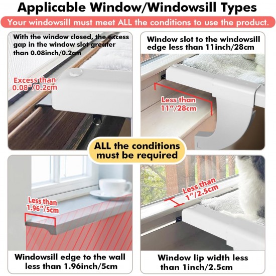 Zoratoo Window Sill Mount Cat Perch for Indoor Cats, Single Step Sliding Clamp Slot, Adjustment, Cat Hammock with Removable Two Fabric Covers, No Suction Cups, Cat Bed for Zoratoo Window Sill Mount Cat Perch for Indoor Cats, Single Step Sliding Clamp Slot, Adjustment, Cat Hammock with Removable Two Fabric Covers, No Suction Cups, Cat Bed for