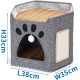 Zusammenklappbares Katzenbett mit Kratzbrett, kompaktes und funktionales Design, ideal zum Ausruhen und Spielen in Engen Räumen. Zusammenklappbares Katzenbett mit Kratzbrett, kompaktes und funktionales Design, ideal zum Ausruhen und Spielen in Engen Räumen.