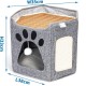 Zusammenklappbares Katzenbett mit Kratzbrett, kompaktes und funktionales Design, ideal zum Ausruhen und Spielen in Engen Räumen. Zusammenklappbares Katzenbett mit Kratzbrett, kompaktes und funktionales Design, ideal zum Ausruhen und Spielen in Engen Räumen.