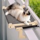 Zvonema Cat Hammock, Cat Window Lounger, Sturdy Large Cat Hammock, Wooden Cat Bed Window with Removable Thick Cover, Comfortable Cat Bed Windowsill, Space-Saving Design up to 30 kg