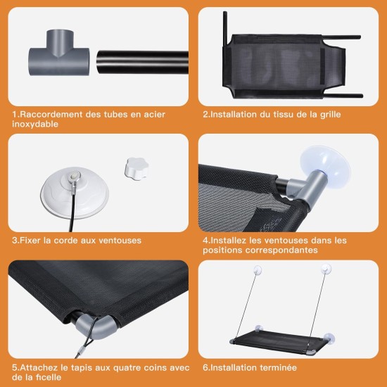Zvonema Cat Hammock, Window Hammock for Cats with Stabilised Suction Cup, Brown Cat Blanket & Stainless Steel Frame, Cat Window, Easy to Install, Holds 10 kg Zvonema Cat Hammock, Window Hammock for Cats with Stabilised Suction Cup, Brown Cat Blanket & Stainless Steel Frame, Cat Window, Easy to Install, Holds 10 kg
