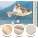 Zvonema ZNM Cat Window Seats, Cat Hammock, Sisal, Solid Wood Frame, Cat Bed Window with Sturdy Suction Cups, Cat Hanging Bed Window, Space-Saving Design, Holds up to 18 kg