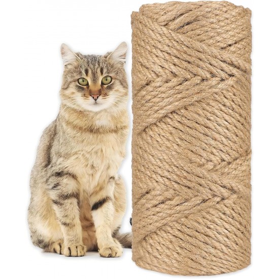 Zydiwo Sisal Rope for Scratching Post, 6 mm, Natural Sisal Rope, Sisal Cord for Scratching Post, Replacement Toy, Hemp Rope for Household, Cats, Garden, DIY, Decorating Houses (30 m) Zydiwo Sisal Rope for Scratching Post, 6 mm, Natural Sisal Rope, Sisal Cord for Scratching Post, Replacement Toy, Hemp Rope for Household, Cats, Garden, DIY, Decorating Houses (30 m)