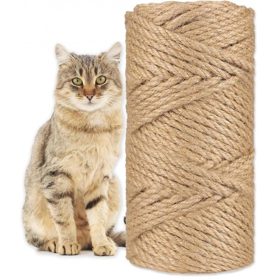 Zydiwo Sisal Rope for Scratching Post, 6 mm, Natural Sisal Rope, Sisal Cord for Scratching Post, Replacement Toy, Hemp Rope for Household, Cats, Garden, DIY, Decorating Houses (30 m) Zydiwo Sisal Rope for Scratching Post, 6 mm, Natural Sisal Rope, Sisal Cord for Scratching Post, Replacement Toy, Hemp Rope for Household, Cats, Garden, DIY, Decorating Houses (30 m)