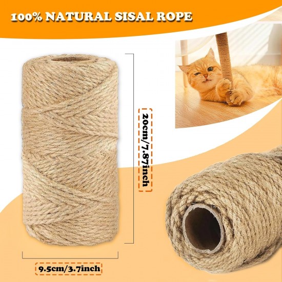 Zydiwo Sisal Rope for Scratching Post, 6 mm, Natural Sisal Rope, Sisal Cord for Scratching Post, Replacement Toy, Hemp Rope for Household, Cats, Garden, DIY, Decorating Houses (30 m) Zydiwo Sisal Rope for Scratching Post, 6 mm, Natural Sisal Rope, Sisal Cord for Scratching Post, Replacement Toy, Hemp Rope for Household, Cats, Garden, DIY, Decorating Houses (30 m)