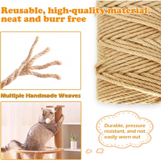 Zydiwo Sisal Rope for Scratching Post, 6 mm, Natural Sisal Rope, Sisal Cord for Scratching Post, Replacement Toy, Hemp Rope for Household, Cats, Garden, DIY, Decorating Houses (30 m) Zydiwo Sisal Rope for Scratching Post, 6 mm, Natural Sisal Rope, Sisal Cord for Scratching Post, Replacement Toy, Hemp Rope for Household, Cats, Garden, DIY, Decorating Houses (30 m)
