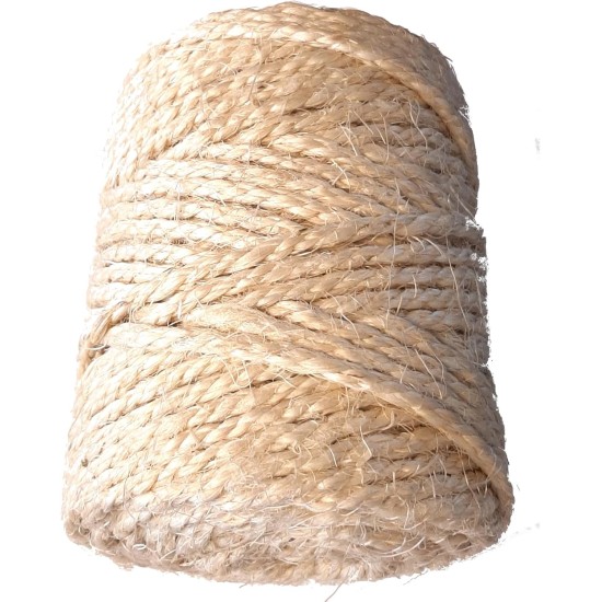cyclingcolors Sisal Rope for Scratching Post 6 mm x 50 m Natural Sisal Rope Sisal for Scratching Post Rope Cord for Scratching Post Replacement Cat Accessories Crafts Decorating Houses