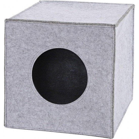 dibea Felt Cat Cave with or without Cushion, Foldable Cuddly Cave for Cats, Shelf for Cats, 33 x 37 x 33 cm dibea Felt Cat Cave with or without Cushion, Foldable Cuddly Cave for Cats, Shelf for Cats, 33 x 37 x 33 cm