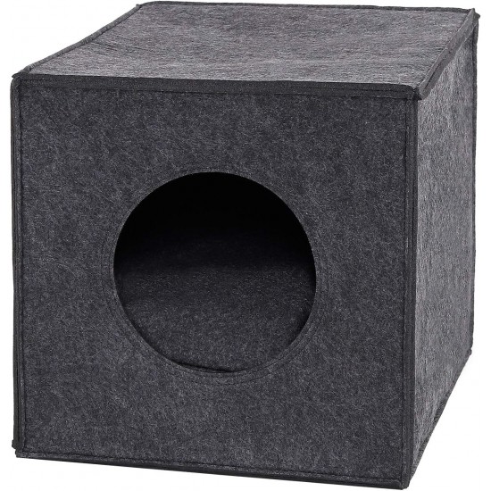 dibea Felt Cat Cave with or without Cushion, Foldable Cuddly Cave for Cats, Shelf for Cats, 33 x 37 x 33 cm dibea Felt Cat Cave with or without Cushion, Foldable Cuddly Cave for Cats, Shelf for Cats, 33 x 37 x 33 cm