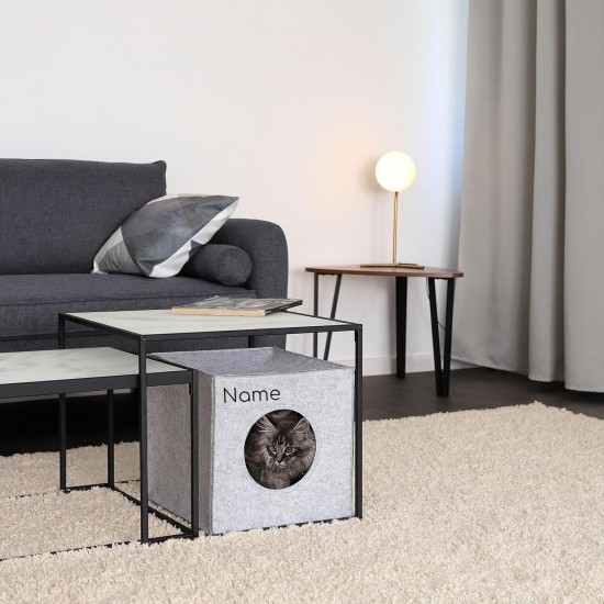 dibea Felt Cat Cave with or without Cushion, Foldable Cuddly Cave for Cats, Shelf for Cats, 33 x 37 x 33 cm dibea Felt Cat Cave with or without Cushion, Foldable Cuddly Cave for Cats, Shelf for Cats, 33 x 37 x 33 cm