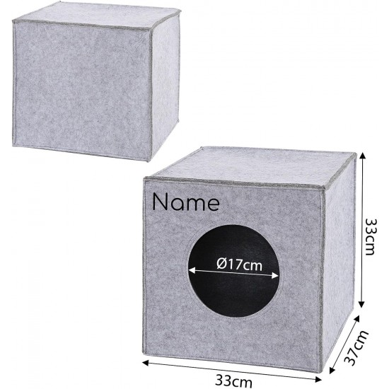 dibea Felt Cat Cave with or without Cushion, Foldable Cuddly Cave for Cats, Shelf for Cats, 33 x 37 x 33 cm dibea Felt Cat Cave with or without Cushion, Foldable Cuddly Cave for Cats, Shelf for Cats, 33 x 37 x 33 cm